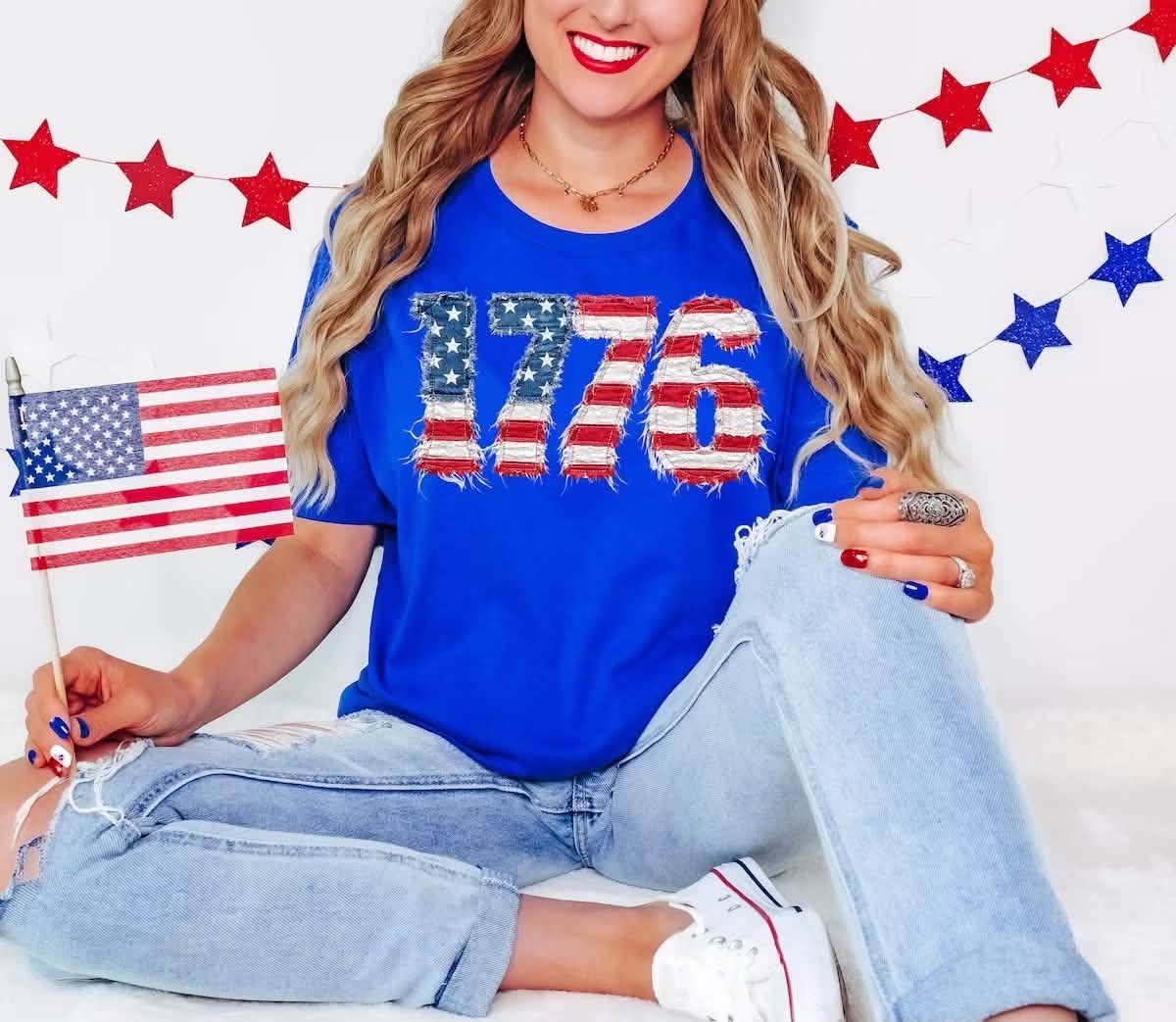 Distressed 1776 Flag Tee