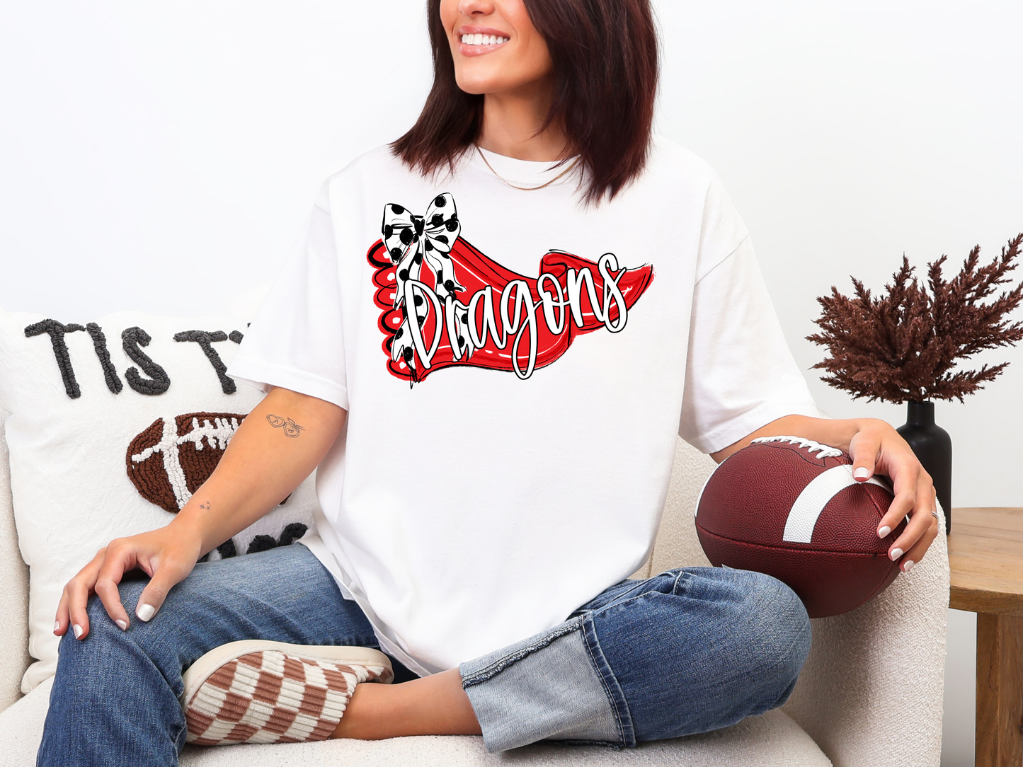 Preppy Mascot Pennant Shirt | Custom School Spirit Tee