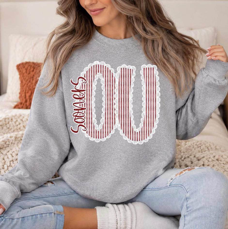 OU Sooners Lace Bow Sweatshirt