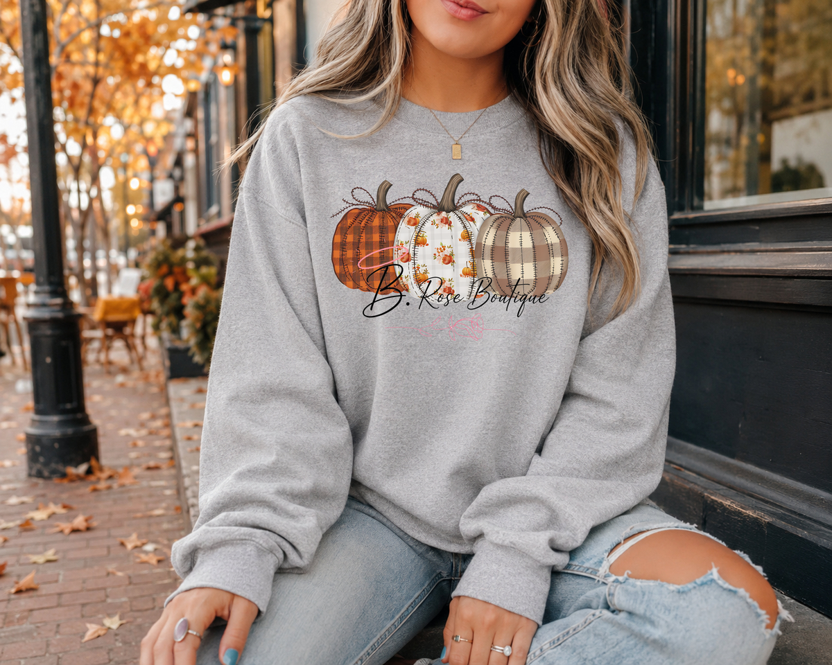 Preppy Floral Pumpkin Fall Sweatshirt