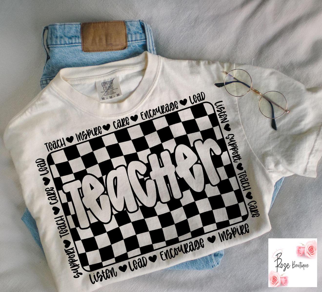 Teacher Checkered Tee