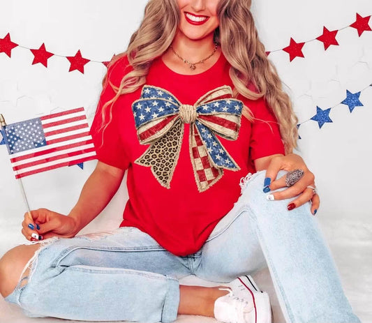 Vintage Patriotic Bow Tee