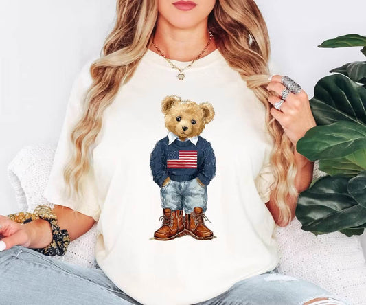 Americana Teddy Bear Graphic Tee