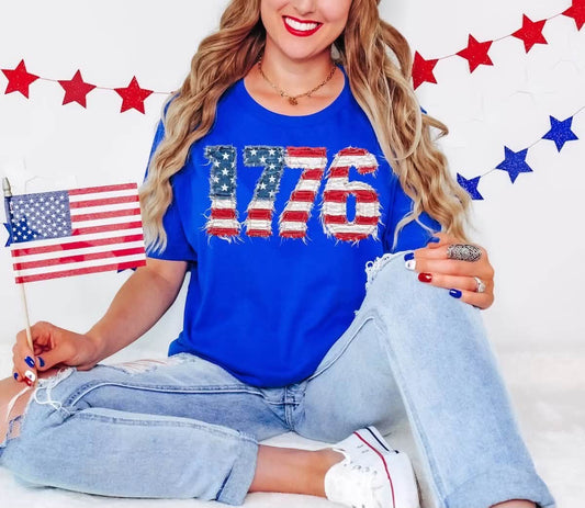Distressed 1776 Flag Tee