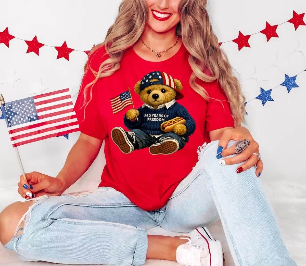 250 Years of Freedom Teddy Bear Tee