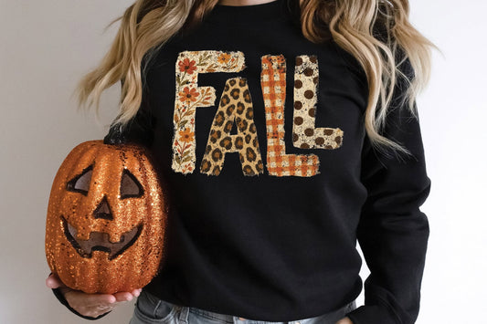 🍂 Fall Patchwork Letters Tee & Sweatshirt