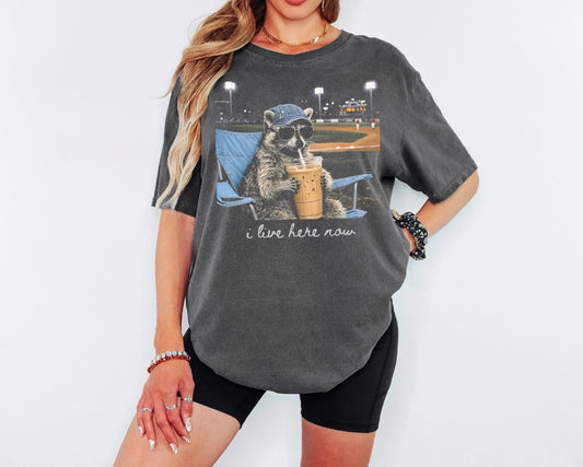 I Live Here Now Baseball Mom Shirt