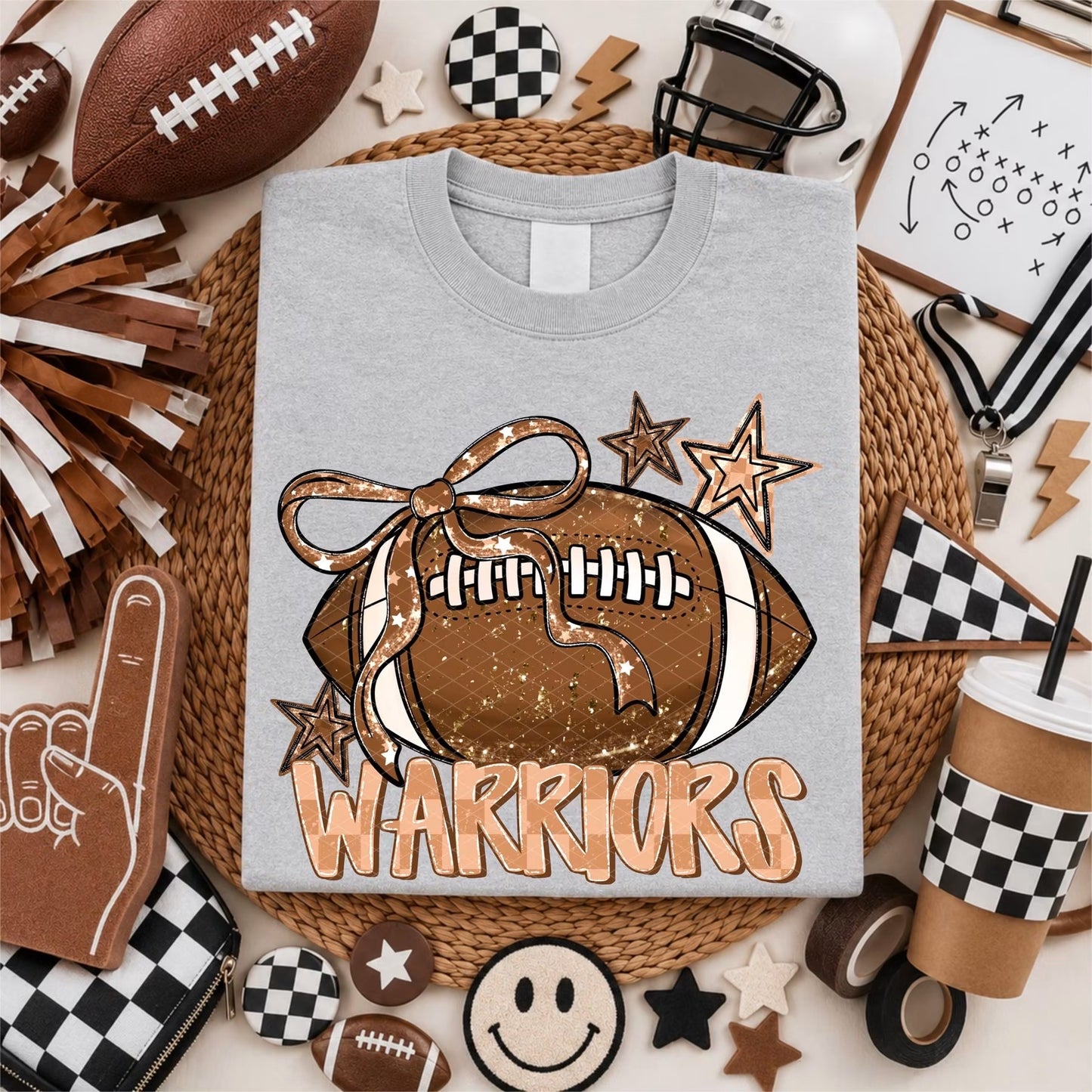 Football Bow Mascot Tee & Sweatshirt