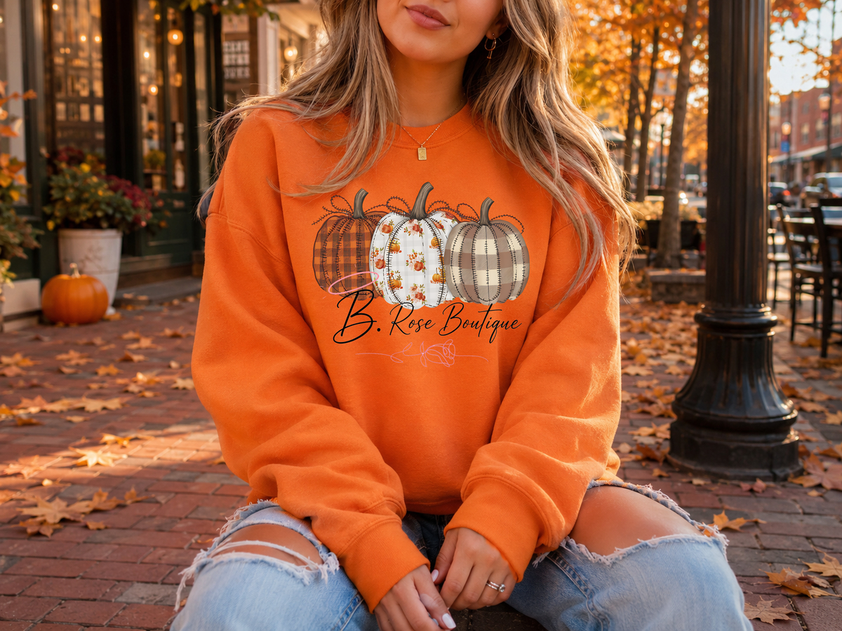 Preppy Floral Pumpkin Fall Sweatshirt