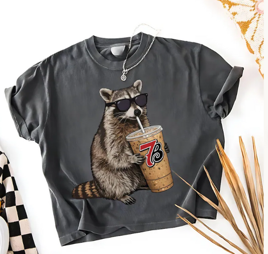 Cool Raccoon Coffee Lover Tee