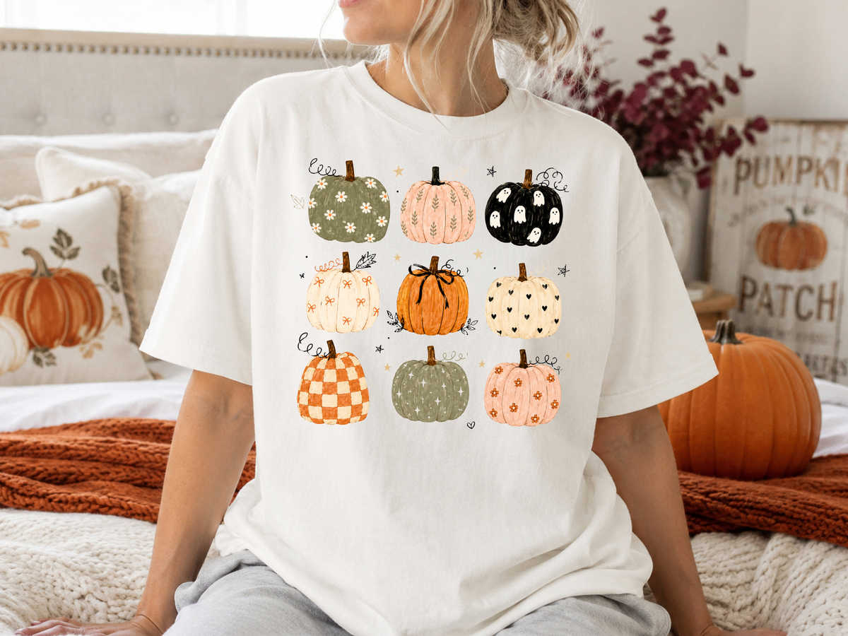 Cozy Pattern Pumpkin Fall Graphic Tee