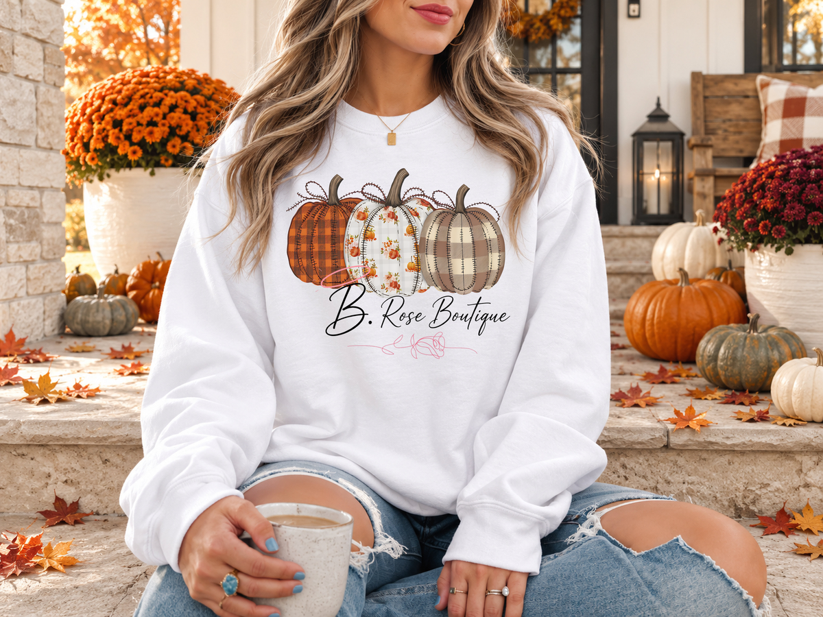 Preppy Floral Pumpkin Fall Sweatshirt