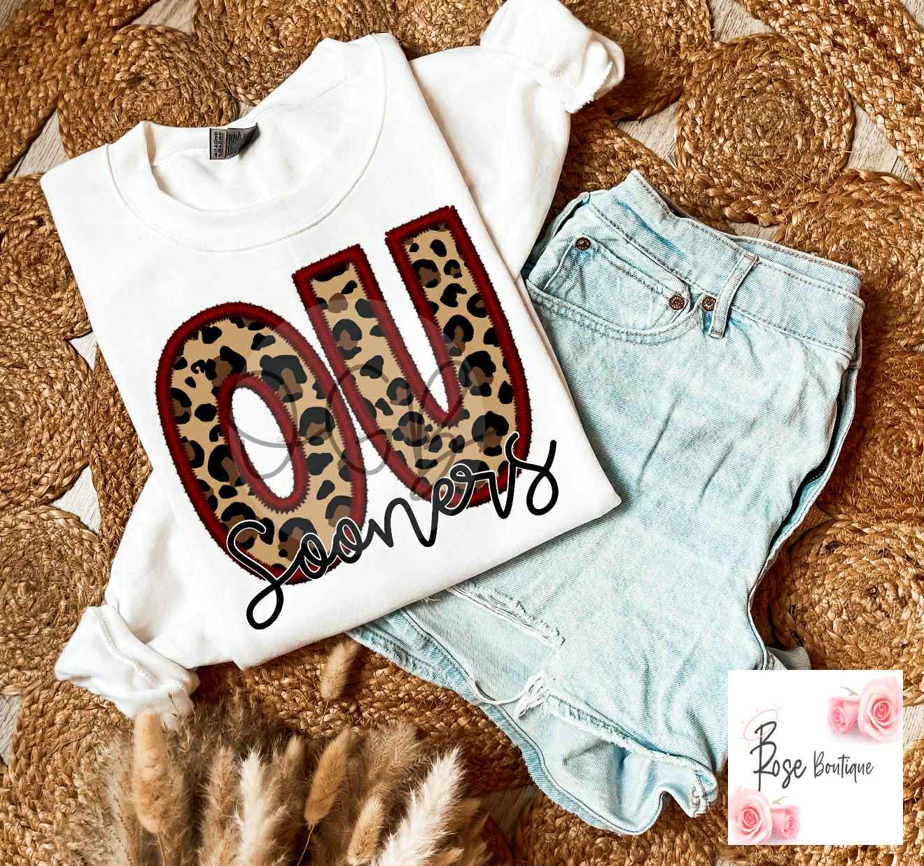 OU Leopard Crewneck
