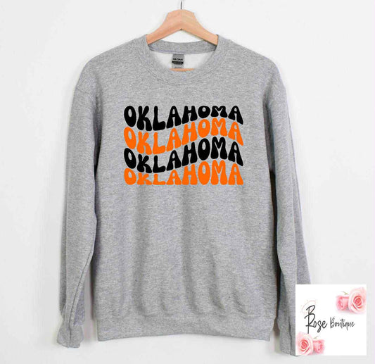 Oklahoma x3 Crewneck – Orange + Black