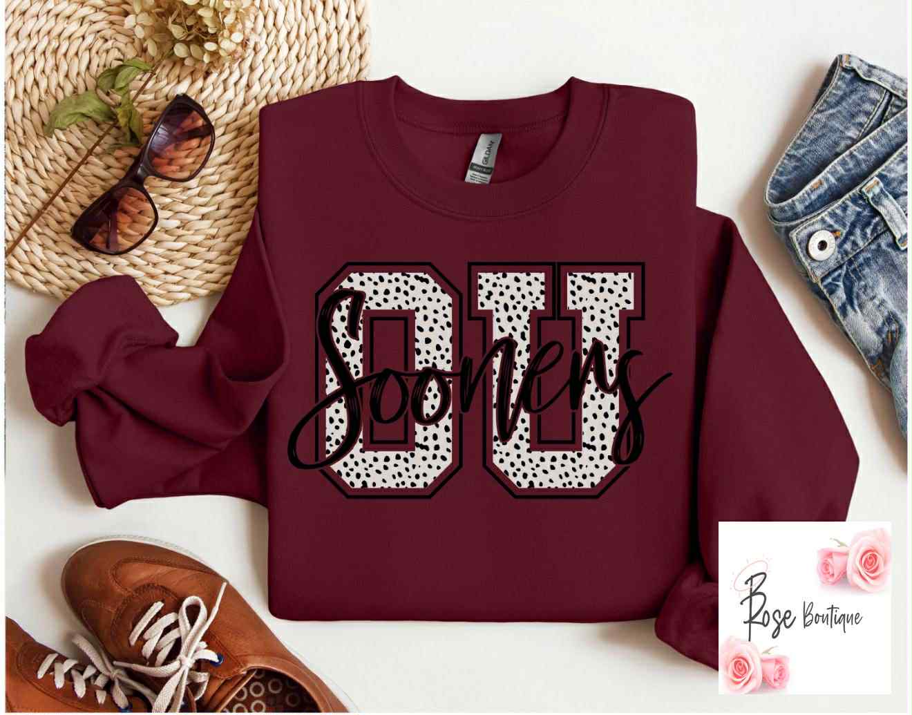 OU Sooners Dalmatian Crewneck