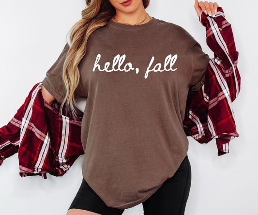 Hello Fall Minimalist Fall Graphic Shirt