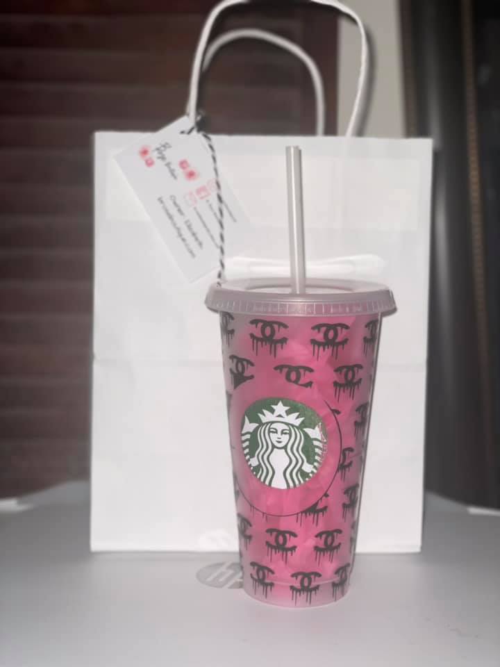 Custom Starbucks Cold Cup with Straw